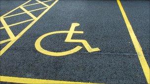 Parking space for disabled person