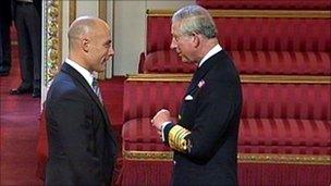 Howard Webb speaking to Prince Charles