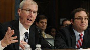 Guy 'Bud' Tribble, vice president of software technology at Apple (left) and Alan Davidson, director of public policy at Google