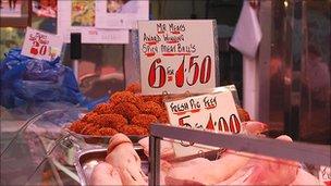 Butcher at Kirkgate market