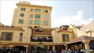 The new headquarters of the Muslim Brotherhood Party in Cairo, 30 April