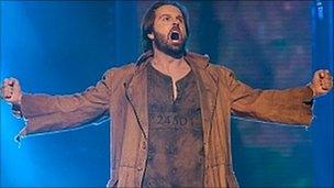 Alfie Boe performing a song from Les Miserables