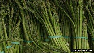 Asparagus at a farmers market