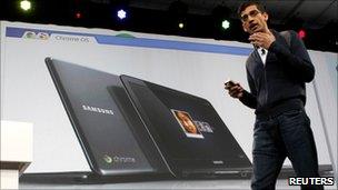 Sundar Pichai of Google announces a Samsung Chromebook