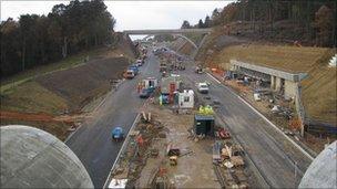 Work on Hindhead tunnel in October 2010