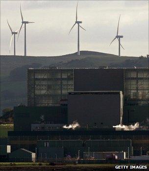 Nuclear power station and wind turbines (Getty Images)