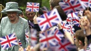 The Queen is welcomed to the British Embassy in Ankara, Turkey in 2008