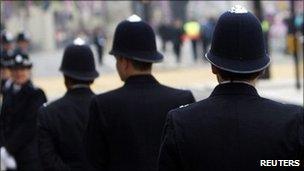 Police officers at the Royal Wedding