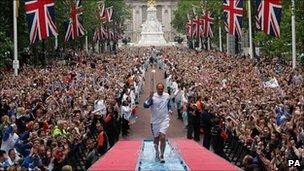 Steve Redgrave carrying the Olympic torch