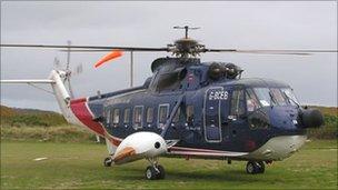 British International Helicopter on Tresco. Pic: D.Sims