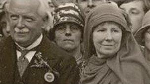 Winifred Coombe Tennant with David Lloyd George at the National Eisteddfod at Treorchy, 1928 (Picture:The National Library of Wales)