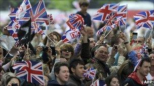 People celebrating last month's royal wedding