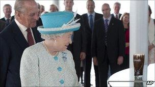 Queen Elizabeth at the Guinness Storehouse in Dublin on Wednesday 18 May 2011