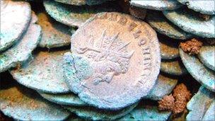 One of the Roman coins found in Colchester