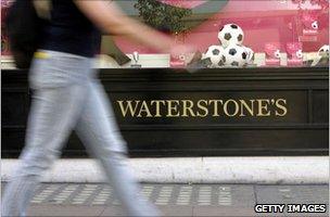 Person walks past Waterstone's