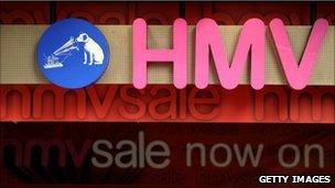 HMV sale sign