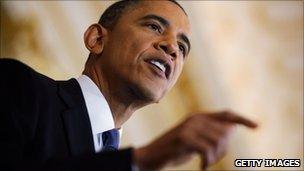 Barack Obama delivers a speech on Mideast and North Africa policy 19 May 2011