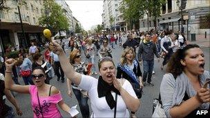 Protesting Greek teachers