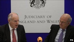 Lord Chief Justice Igor Judge and Lord Neuberger, the Master of the Rolls introducing the report