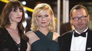 Charlotte Gainsbourg, Kirsten Dunst and Lars Von Trier