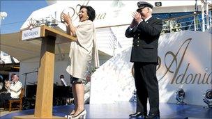 Dame Shirley at the ceremony in Southampton