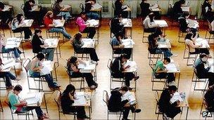 Pupils sitting GCSE exams