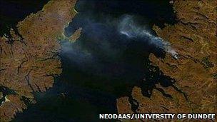 Satellite image of Scotland. Pic: 'NEODAAS/University of Dundee