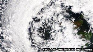 Satellite image of Scotland. Pic: 'NEODAAS/University of Dundee