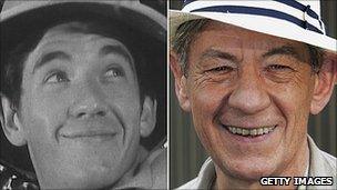 Sir Ian McKellen in 1964 (left) and in 2006