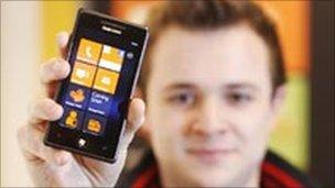 Man with a Windows Phone 7