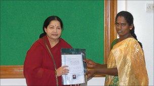 Jayalalithaa (left) and Ms Sarita