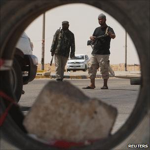 Rebel fighters in Libya