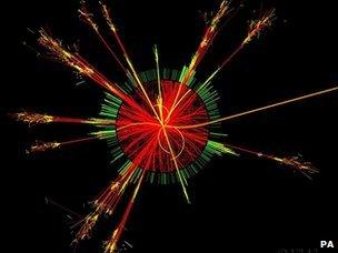 A microscopic-black-hole being produced in the collision of two protons