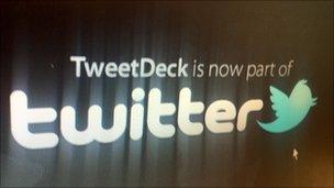 Picture of Tweetdeck and Twitter logo