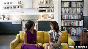 Michelle Obama and Samantha Cameron in the Downing Street flat