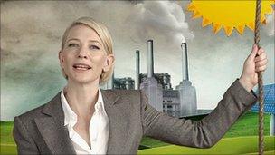 Actress Cate Blanchett appears in a television ad to support a proposed carbon tax