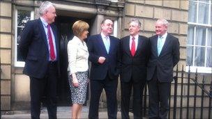 The leaders outside Bute House