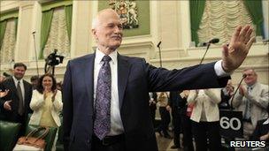 NDP leader Jack Layton on Parliament Hill in Ottawa