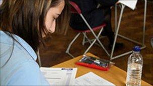 Pupil sits exam