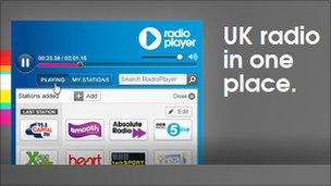 Screenshot of Radioplayer graphic