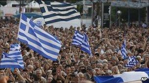 Anti-austerity protesters in Athens