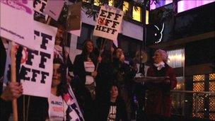 Eff Off Hef protest outside club