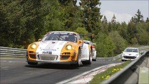 Porsche 911 GT3 R Hybrid at the Nurburgring