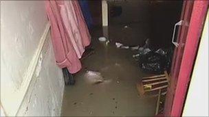 Flooded house