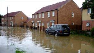 Flooded homes in South Yorkshire