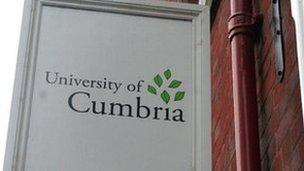 University of Cumbria sign