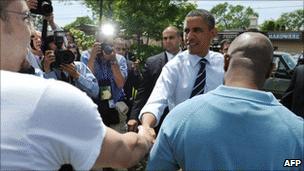 President Barack Obama at a Chrysler plant in Ohio