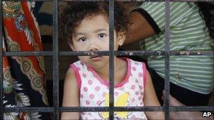 Child detainees are seen locked in a detention centre on the outskirts of Kuala Lumpur, Malaysia (file photo)