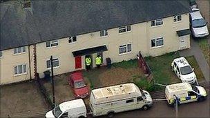 Police officers at the scene of the shooting in Bartram Avenue, Braintree