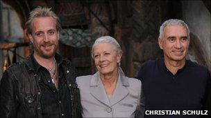 Rhys Ifans, Vanessa Redgrave and Director Roland Emmerich at the Columbia Pictures' Anonymous. Photo Call at the legendary Studio Babelsberg on April 29, 2010 in Berlin, Germany. (Photo by Christian Schulz)